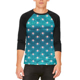 Christmas Caroling Jellyfish Pattern Mens Raglan T Shirt