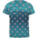 Christmas Caroling Jellyfish Pattern All Over Mens T Shirt