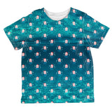 Christmas Caroling Jellyfish Pattern All Over Toddler T Shirt