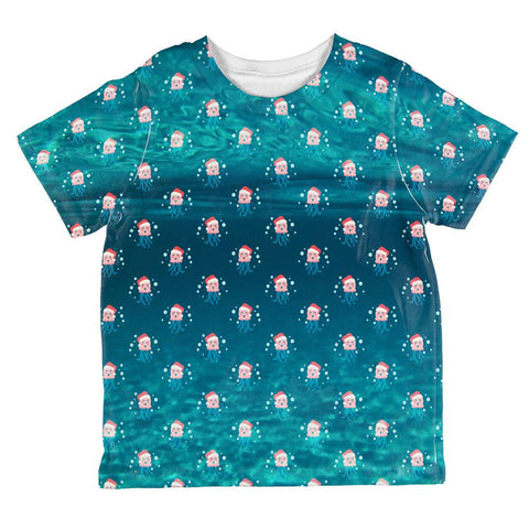 Christmas Caroling Jellyfish Pattern All Over Toddler T Shirt