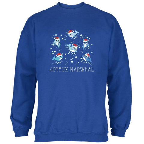 Christmas Joyeux Narwhal Noel Mens Sweatshirt