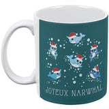 Christmas Joyeux Narwhal Noel All Over Coffee Mug