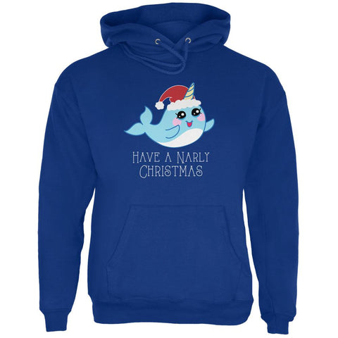 Narwhal Have a Narly Gnarly Christmas Mens Hoodie