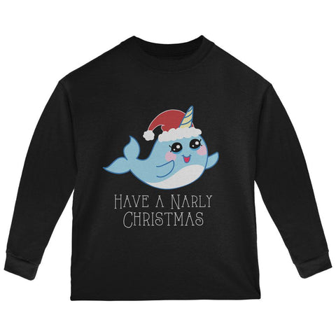Narwhal Have a Narly Gnarly Christmas Toddler Long Sleeve T Shirt