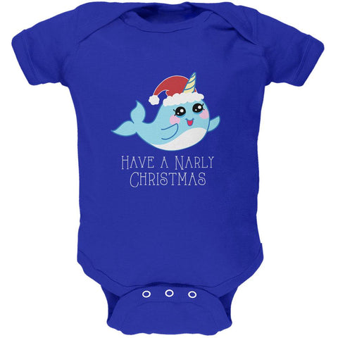Narwhal Have a Narly Gnarly Christmas Soft Baby One Piece