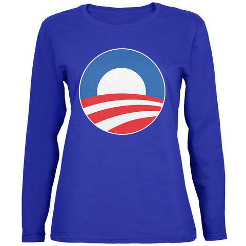 Obama - Large Rising Sun Logo Womens Long Sleeve T Shirt