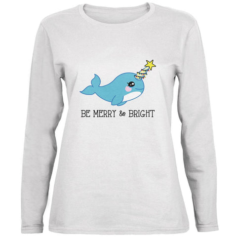 Christmas Narwhal Be Merry and Bright Ladies' Relaxed Jersey Long-Sleeve Tee