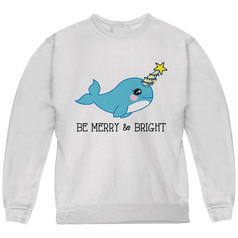 Christmas Narwhal Be Merry and Bright Youth Sweatshirt