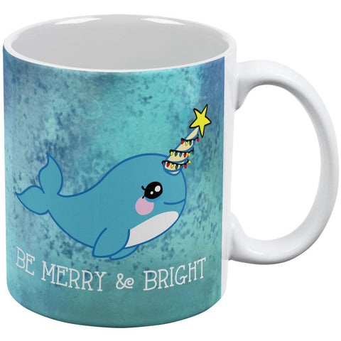 Christmas Narwhal Be Merry and Bright All Over Coffee Mug