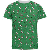 Retro Ferry Merry Christmas Ferret Pattern All Over Mens T Shirt