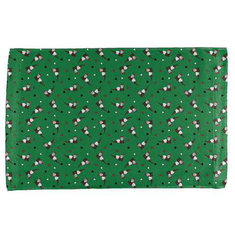 Retro Ferry Merry Christmas Ferret Pattern All Over Hand Towel