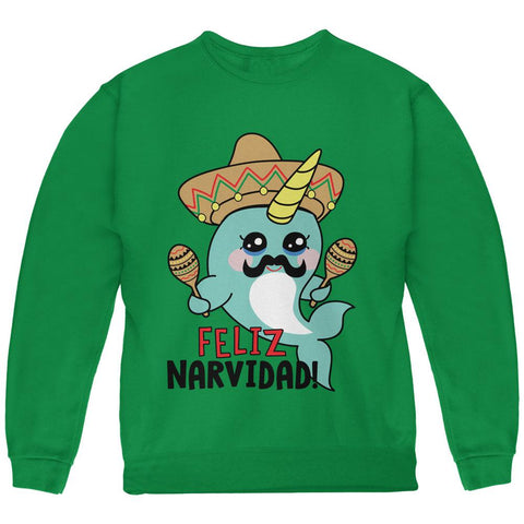 Christmas Narwhal Feliz Narvidad Navidad Youth Sweatshirt