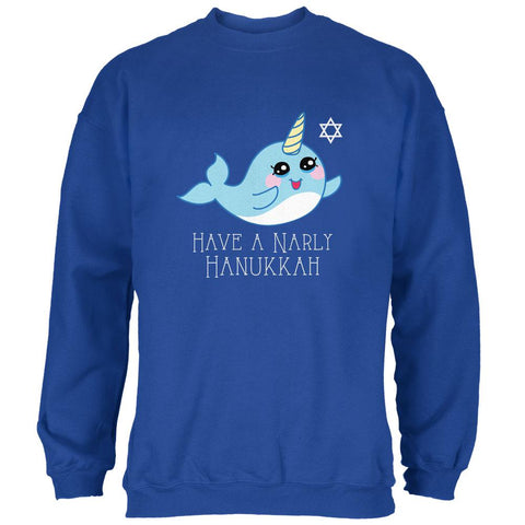 Narwhal Have a Narly Gnarly Hanukkah Mens Sweatshirt