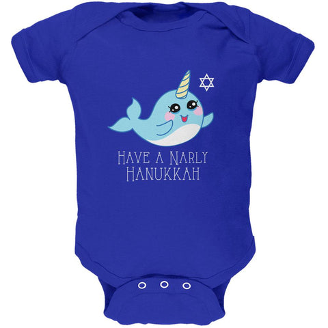 Narwhal Have a Narly Gnarly Hanukkah Soft Baby One Piece