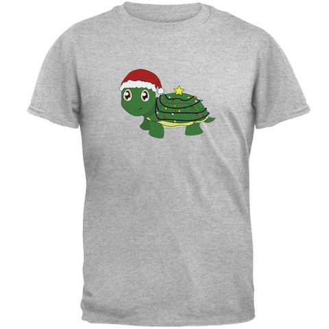 Christmas Turtle Lights Santa Hat Mens T Shirt