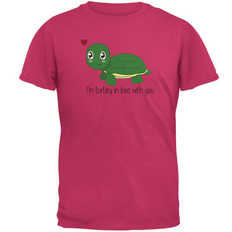Turtle I'm Totally In Love With You Funny Pun Valentine's Day Mens T Shirt