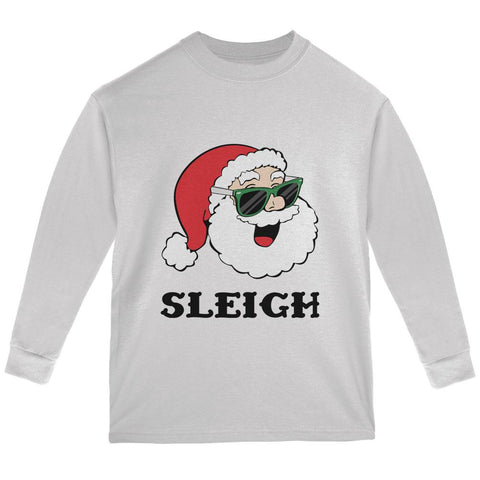 Christmas Santa Sunglasses Sleigh Slay Youth Long Sleeve T Shirt