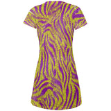 Mardi Gras Cajun Tiger Costume All Over Juniors Beach Cover-Up Dress