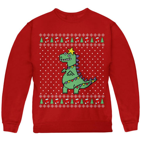 Big Tree Rex T Rex Ugly Christmas Sweater Youth Sweatshirt