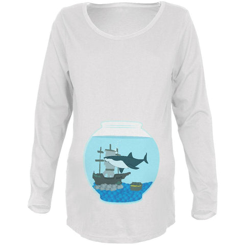 Fish Bowl Cute Shark Tank Maternity Soft Long Sleeve T Shirt