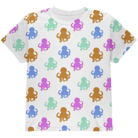 Cute Octopus Pattern All Over Youth T Shirt