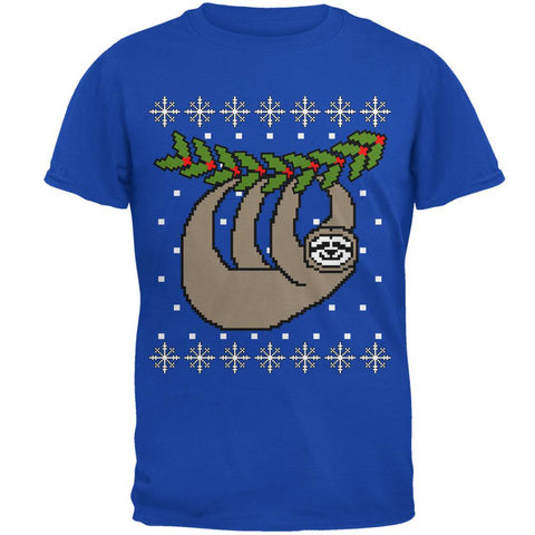Big Hanging Sloth Ugly Christmas Sweater Mens Soft T Shirt