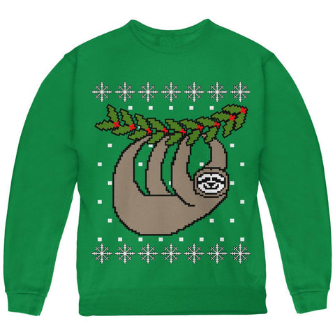Big Hanging Sloth Ugly Christmas Sweater Youth Sweatshirt