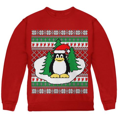 Penguin on Ice Ugly Christmas Sweater Youth Sweatshirt