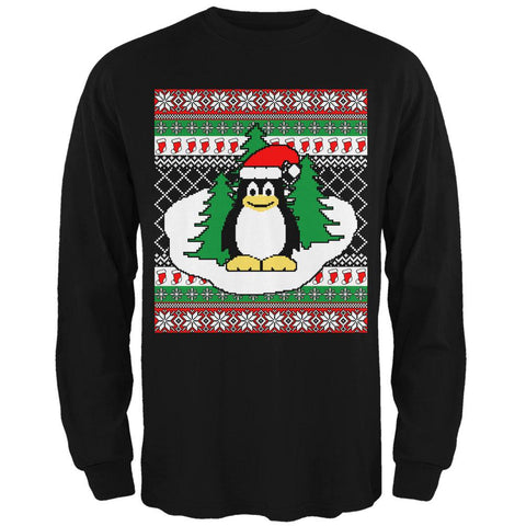 Penguin on Ice Ugly Christmas Sweater Mens Long Sleeve T Shirt