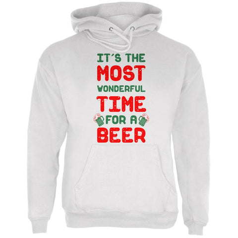 Christmas Most Wonderful Time for a Beer Mens Hoodie