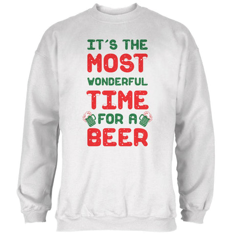 Christmas Most Wonderful Time for a Beer Mens Sweatshirt