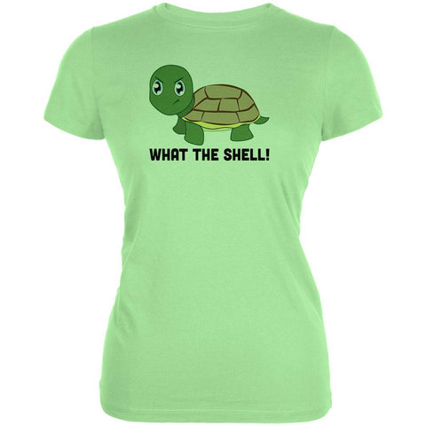 Turtle What The Shell Funny Pun Cute Juniors Soft T Shirt
