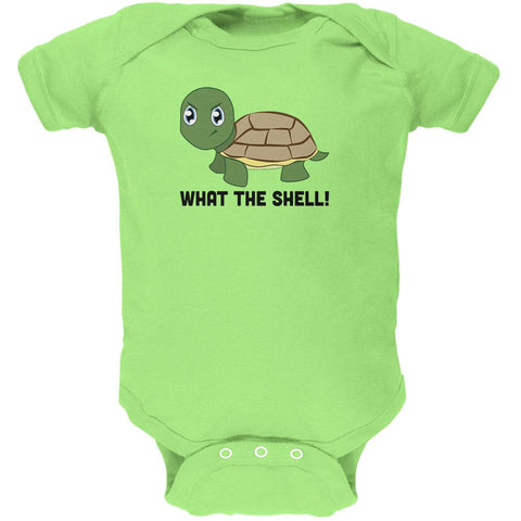 Turtle What The Shell Funny Pun Cute Soft Baby One Piece