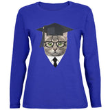 Graduation Funny Cat Womens Long Sleeve T Shirt