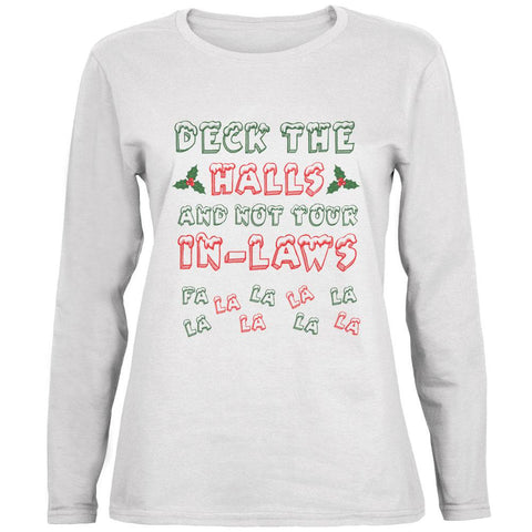Christmas Deck the Halls Not Your In-Laws Ladies' Relaxed Jersey Long-Sleeve Tee