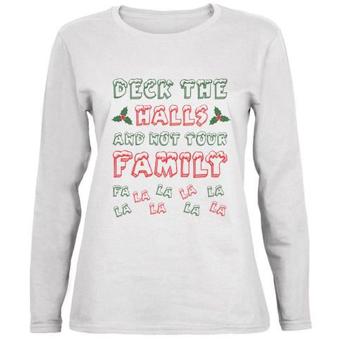 Christmas Deck the Halls Not Your Family Ladies' Relaxed Jersey Long-Sleeve Tee