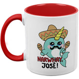 Narwhal Narwhay Jose Red Handle Coffee Mug