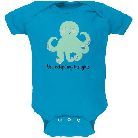 Octopus You Octopi My Thoughts Occupy Cute Pun  Soft Baby One Piece