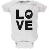 Elephant Love Soft Baby One Piece front view