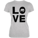 Elephant Love Juniors Soft T Shirt front view