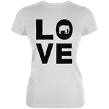 Elephant Love Juniors Soft T Shirt  front view