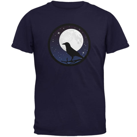 Raven Crow Moon Night Sky Silhoutte Mens T Shirt