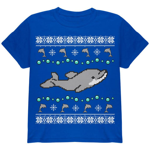 Ugly Christmas Sweater Dolphin Youth T Shirt
