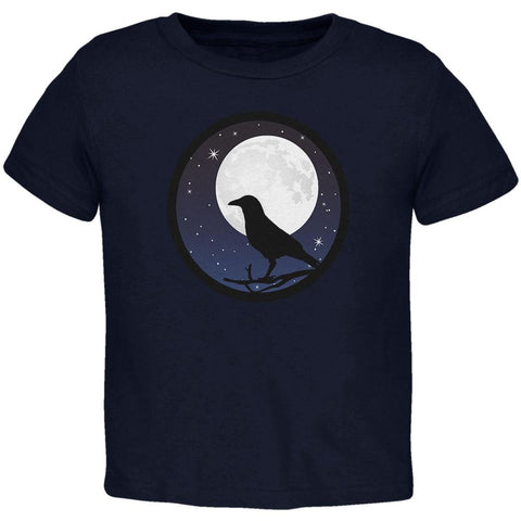 Raven Crow Moon Night Sky Silhoutte Toddler T Shirt