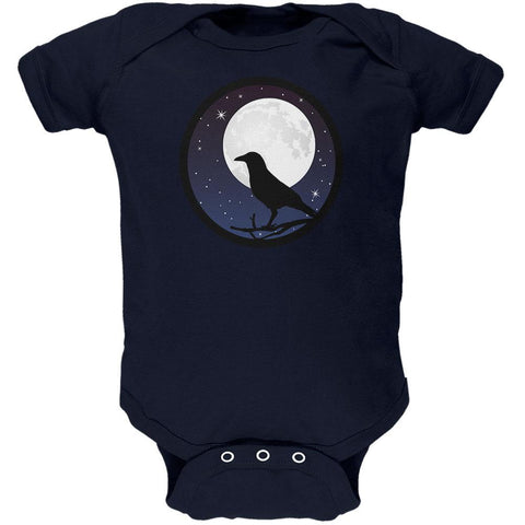 Raven Crow Moon Night Sky Silhoutte Soft Baby One Piece