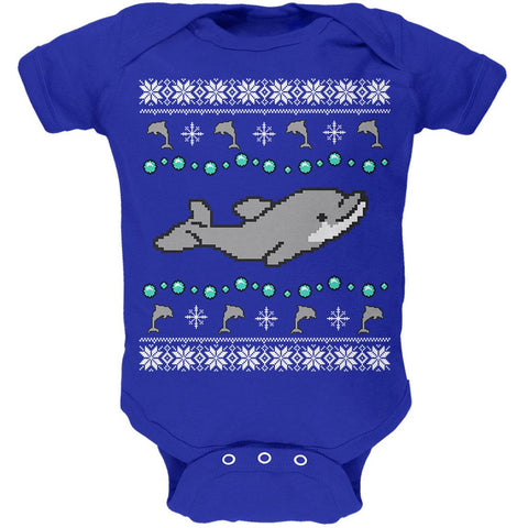 Ugly Christmas Sweater Dolphin Soft Baby One Piece