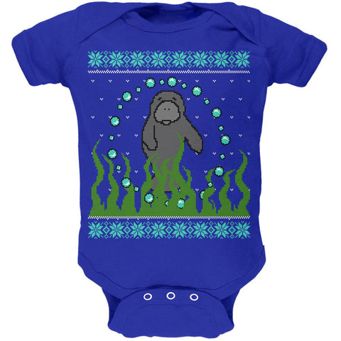 Ugly Christmas Sweater Manatee Floaty Potato Soft Baby One Piece