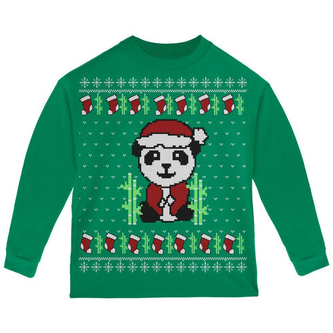 Ugly Christmas Sweater Panda Toddler Long Sleeve T Shirt