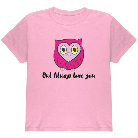 Valentine's Day Owl Always Love You Funny Pun Youth T Shirt