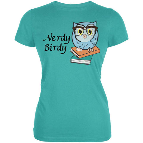 Owl Nerdy Birdy Funny Rhyme Juniors Soft T Shirt